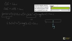 Finding angular velocity of a rotating bar using energy methods about center of mass - Method 2 Instructional Video