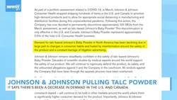 Johnson & Johnson Discontinues Talc-Based Baby Powder In North America News Clip
