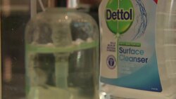 Social distancing signage and hand sanitizer in a beauty salon News Clip