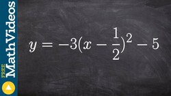 What can we learn from a quadratic in vertex form, y = -3(x - (1/2))^2 - 5 Instructional Video