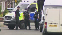 Police and cordon tape at scene of Basingstoke double murder News Clip