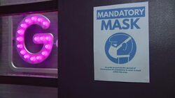 Social distancing signs and empty bar in G-A-Y nightclub News Clip