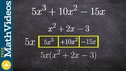 Factoring the GCF from a trinomial using the box method Instructional Video