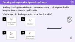 Constructing a triangle given three side lengths using compasses Instructional Video