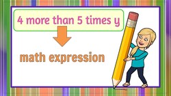 Write a Mathematical Expression from a Verbal Description | 6.EE.A.2 💜💙 Instructional Video