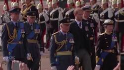 King Charles and sons escort the Queen's coffin News Clip