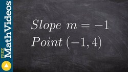 Find the equation of a line through a point when given the slope and point Instructional Video