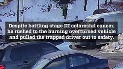 Heroic off-duty officer with cancer pulls man from burning car after New York crash Instructional Video