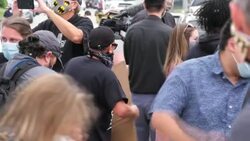 CLEAN : Reverend Jesse Jackson joins protest in Kenosha on day of Trump visit News Clip