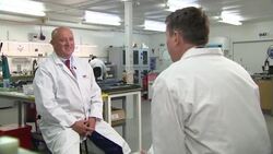 Lab technicians working on Lithium Sulphur batteries News Clip