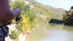 Autumn fishing Stock Footage