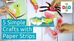 5 Easy Animals Craft Ideas with Paper Strips Instructional Video