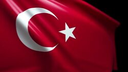 Turkish Flag Background Seamless Looping with Luma Matte Stock Footage