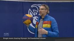 Olympic basketball hopeful’s daughter is along for the ride News Clip