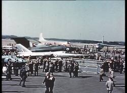 Farnborough Airshow - the Lightening fighter jet 1 Stock Footage