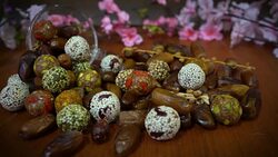 dried fruit , date fruit , date ball with cereal Stock Footage