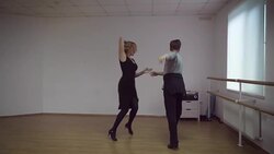 Man and a woman are dancing in the studio Stock Footage