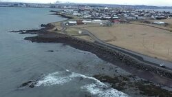 Drone aerials along Icelandic coastline News Clip