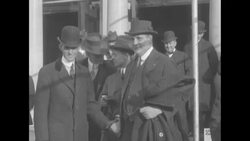 Henry Ford visits the While House to tell Woodrow Wilson he'll donate all his fortune to stop the war News Clip