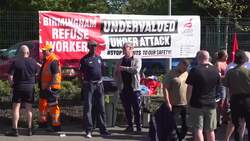 Picket line in Perry Barr as Birmingham City Council workers remain in dispute News Clip