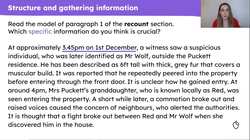 Planning the recount section of a journalistic report Instructional Video