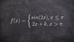 How to find the values k that make a piecewise function continuous Instructional Video
