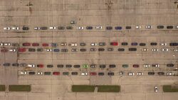 Aerial views of Covid testing centre in Milwaukee News Clip