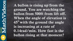 Solve related rates rising hot air balloon Instructional Video