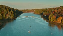 New England's Charm: Drone's-Eye View of Maine’s Coast Stock Footage