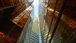 Architecture construction futuristic building. Office buildings Stock Footage