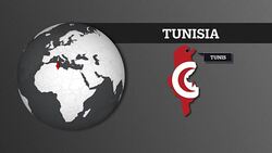 Earth Sphere Map and Tunisia Country Map with National Flag Stock Footage