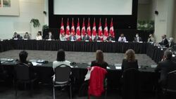 Prince Charles sitting on a roundtable with Canadian politicians News Clip