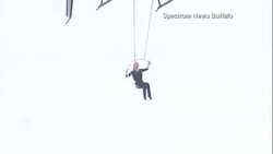 Erendira Wallenda dangles from helicopter by teeth over Niagara Falls News Clip