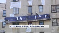 Mayor Adams signs new laws aimed at reducing longstanding sidewalk sheds News Clip