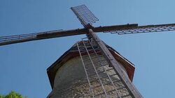 The broken propeller of the windmill in Lahemaa park in Estonia Stock Footage