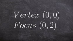Learn how to find the equation of a parabola given focus and vertex conic sections Instructional Video