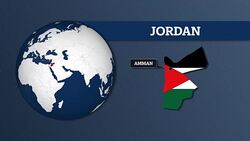 Earth Sphere Map and Jordan Country Map with National Flag Stock Footage