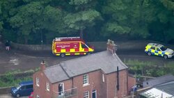 Aerial shots damage to Toddbrook Reservoir after wall damaged by rain News Clip