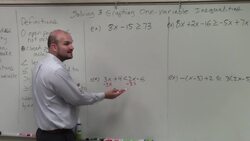 Solving and graphing a one variable inequality with variable on both sides Instructional Video