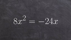 Setting your quadratic equation equal to zero so that you can factor out GCF and solve Instructional Video