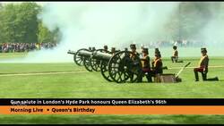 Military bands, gun salute mark Queen Elizabeth's 96th birthday News Clip