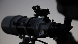Man looking through a telescope. My astronomy work. Stock Footage