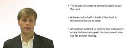 Drawer or Maker Liability to Pay Negotiable Instrument Instructional Video