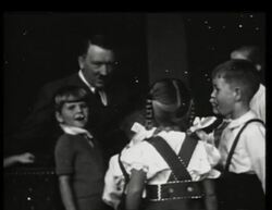 Adolf Hitler and a group of children Stock Footage
