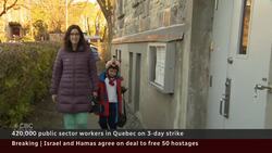 More than 400,000 Quebec public workers on strike News Clip
