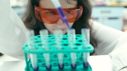 Scientist finding a cure in laboratory, Concept science and technology , Research in the laboratory, slow motion Stock Footage