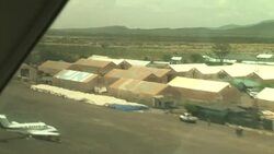 Flying Kenya to Juba, South Sudan Stock Footage