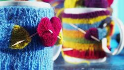 Knitting with love Stock Footage