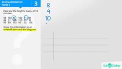 GCSE Secondary Maths Age 13-17 - Probability & Statistics: Stem and Leaf Diagram - Explained Instructional Video