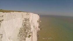 Aerial view of the Cliffs of Dover Stock Footage